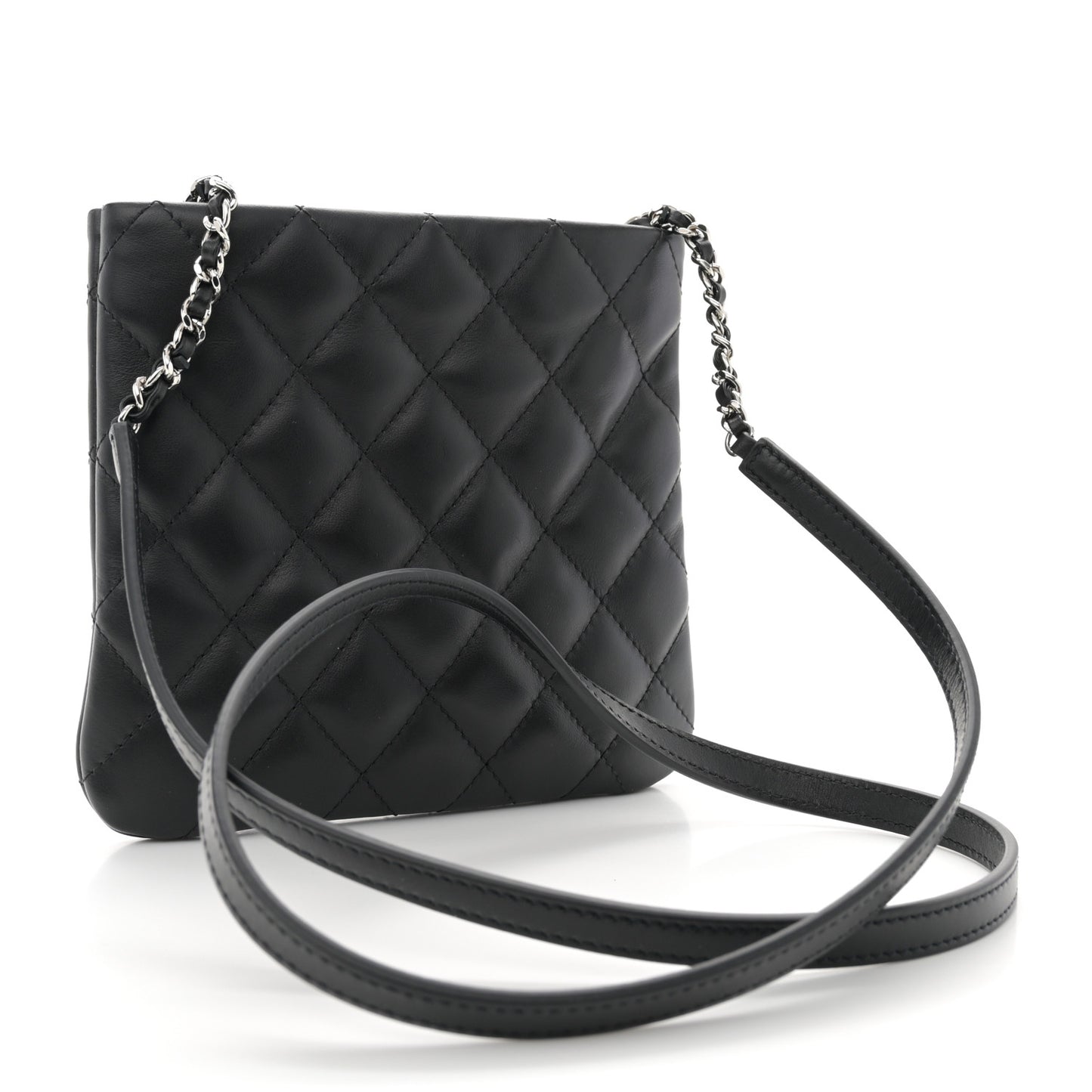 Lambskin Quilted Crossbody Bag Black