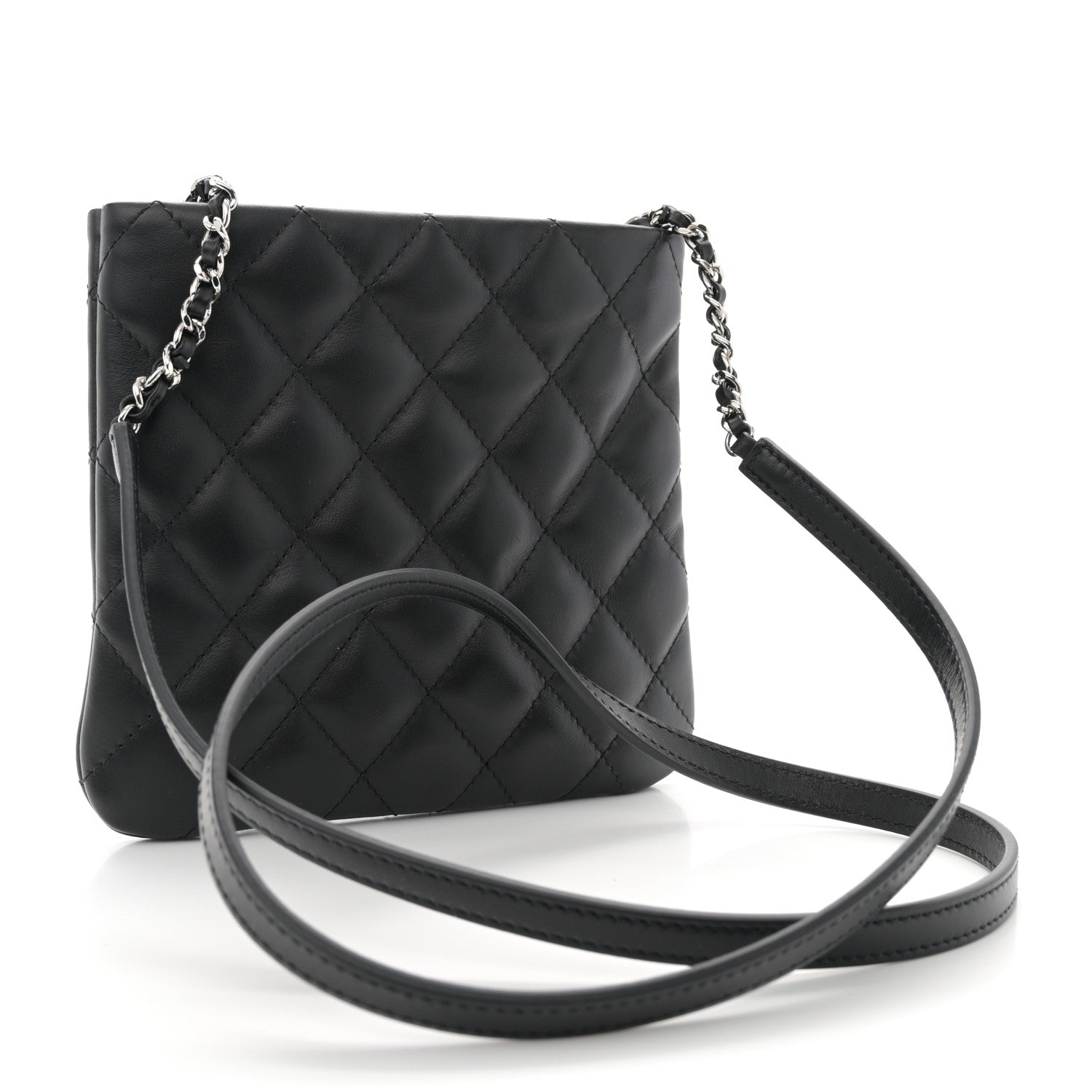 Chanel Lambskin Quilted Crossbody Bag Black 3 of 10