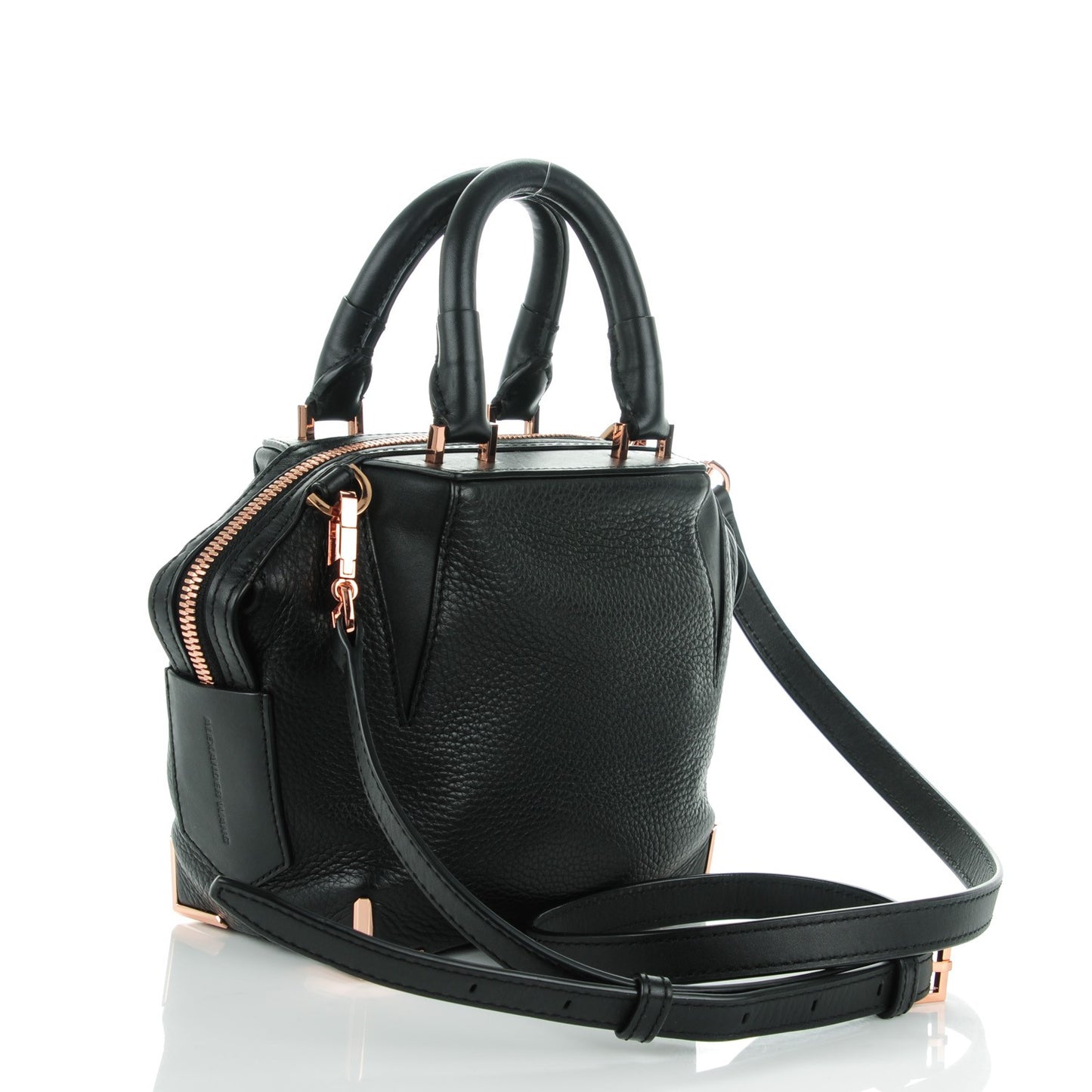 Pebbled Calfskin Mini Emile Black Rose Gold Hardware