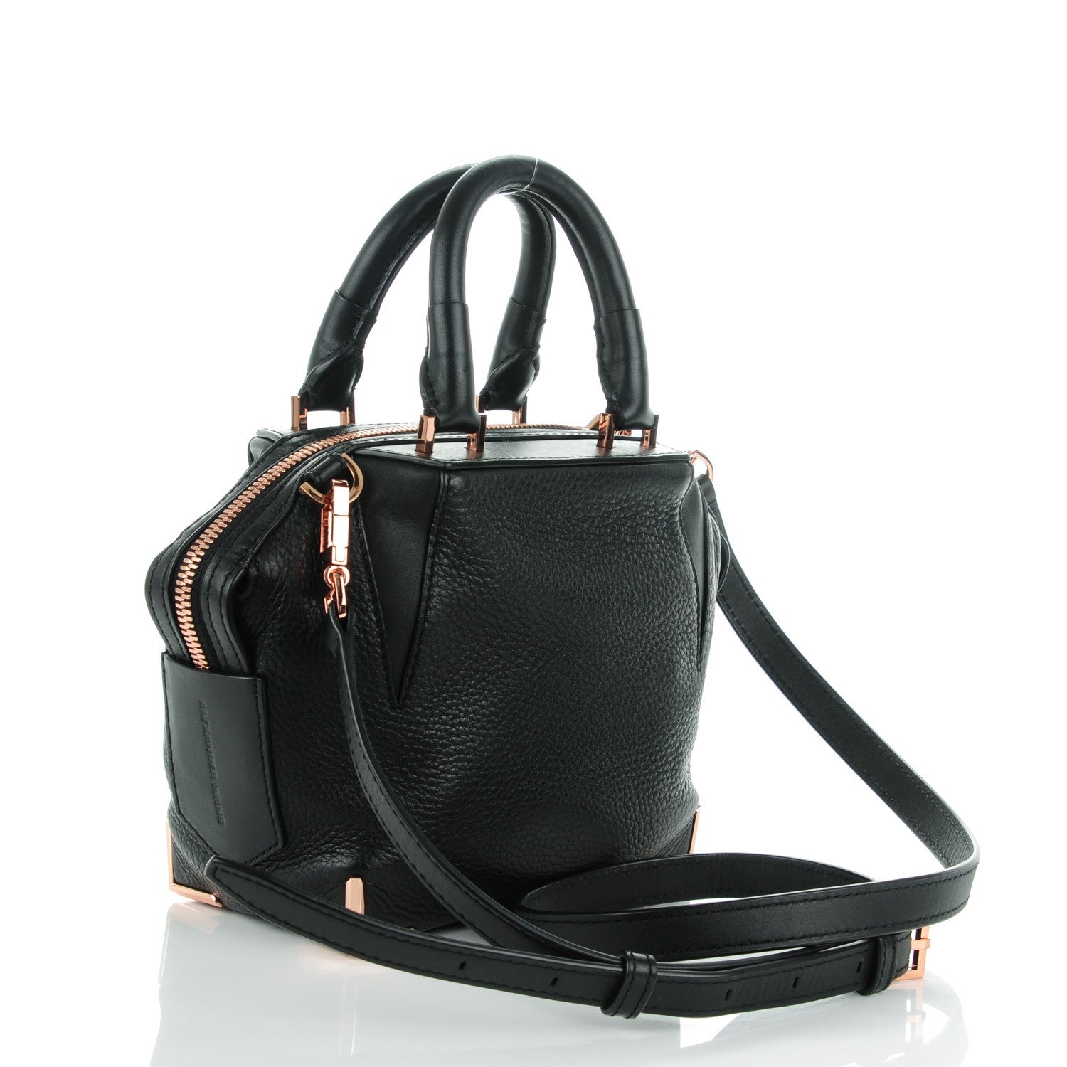Alexander Wang Pebbled Calfskin Mini Emile Black Rose Gold Hardware 3 of 7