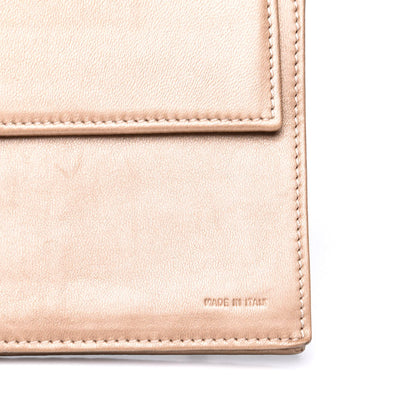 Fendi Metallic Nappa Logo Embossed Long Wallet On Chain Gold 6 of 12