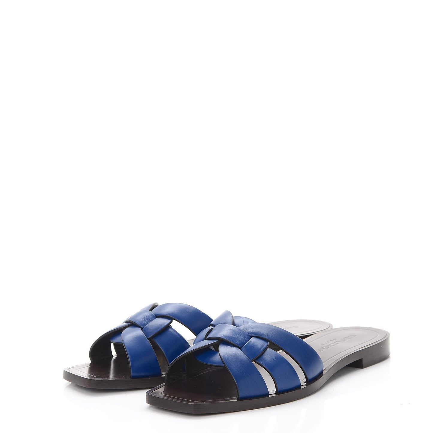 Calfskin Nu Pied 05 Slide Sandals 37 Blue Majorelle