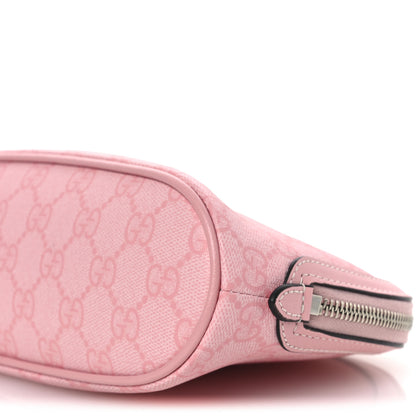 Gucci GG Supreme Monogram Textured Calfskin Large Ophidia Cosmetic Case  Pink 10 of 10