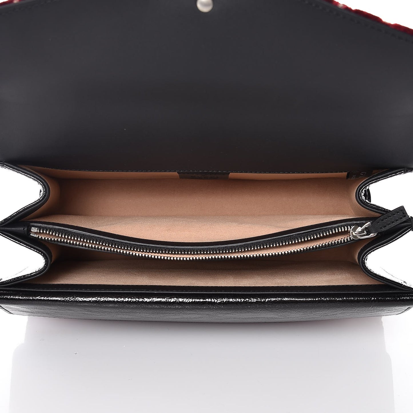 Velvet Skipper GG Monogram Small Dionysus Shoulder Bag Red Cipria Black