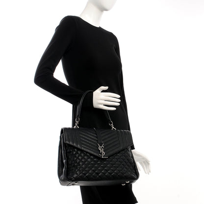 Saint Laurent Sheepskin Tri-quilt Monogram Large College Satchel Black 3 of 9