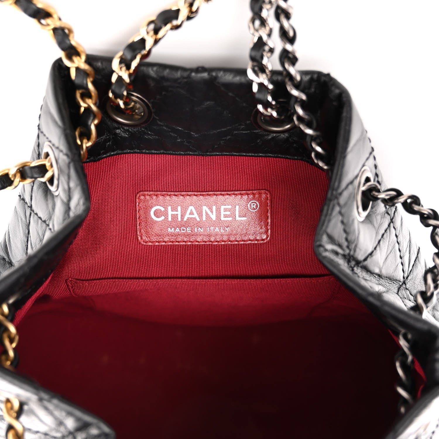 Chanel Aged Calfskin Quilted Small Gabrielle Backpack Black 6 of 11