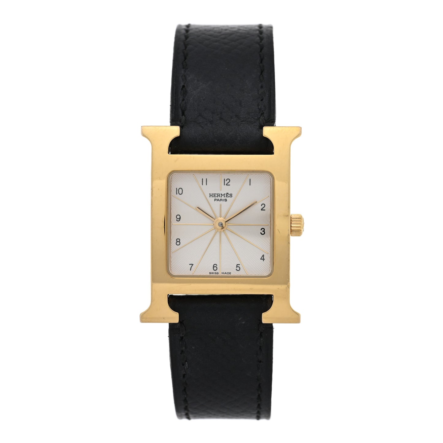 Stainless Steel Epsom 21mm Heure H Hour Quartz Watch Noir