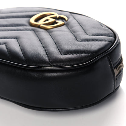 Gucci Calfskin Matelasse GG Marmont Belt Bag 85 34 Black 11 of 12