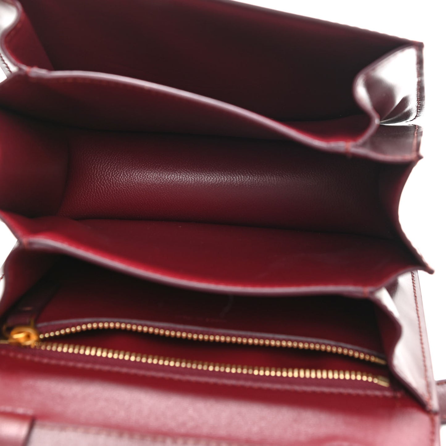 Box Calfskin Small Classic Box Flap Bag Burgundy
