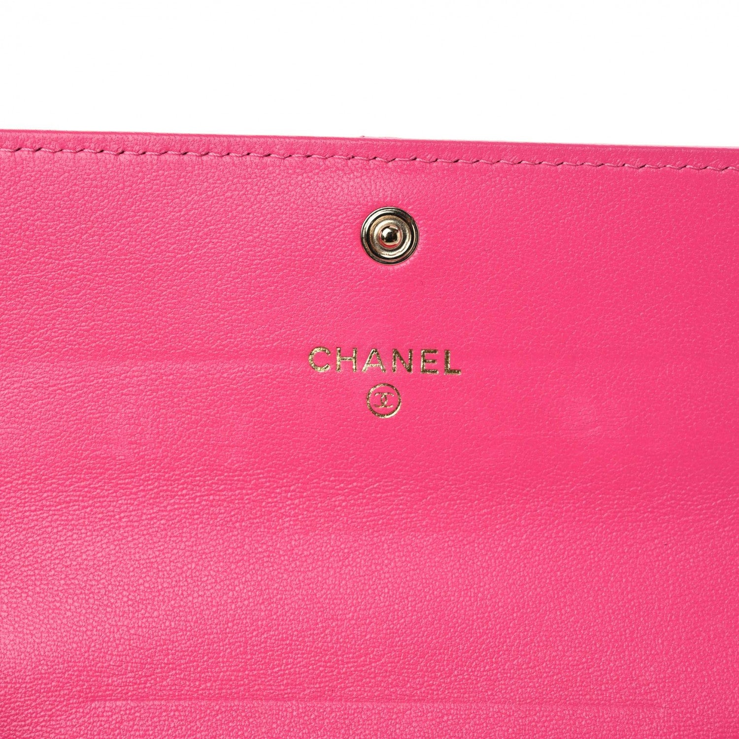 Chanel Shiny Goatskin Quilted Chanel 19 Flap Wallet Dark Pink 6 of 9
