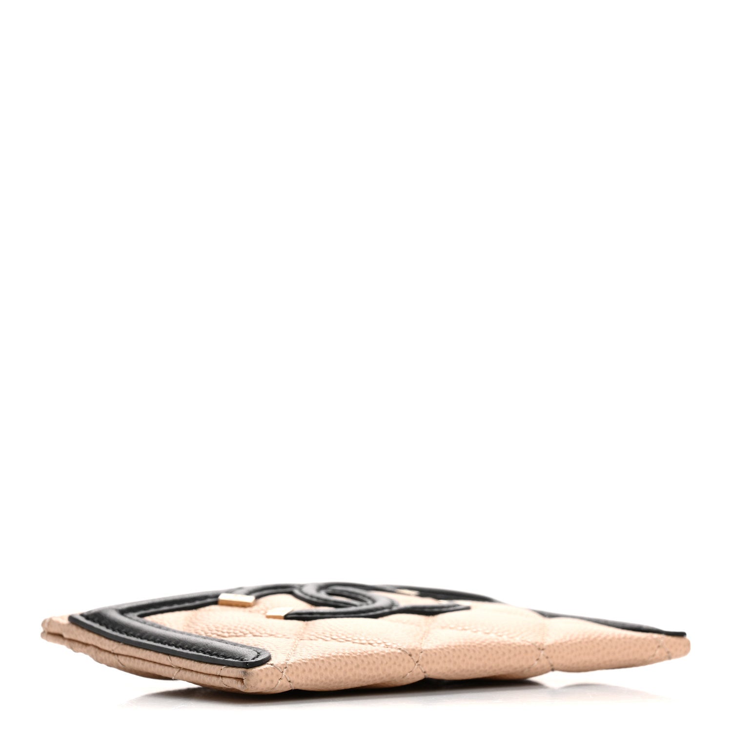 Chanel Caviar Quilted Filigree Card Holder Beige Black 4 of 13