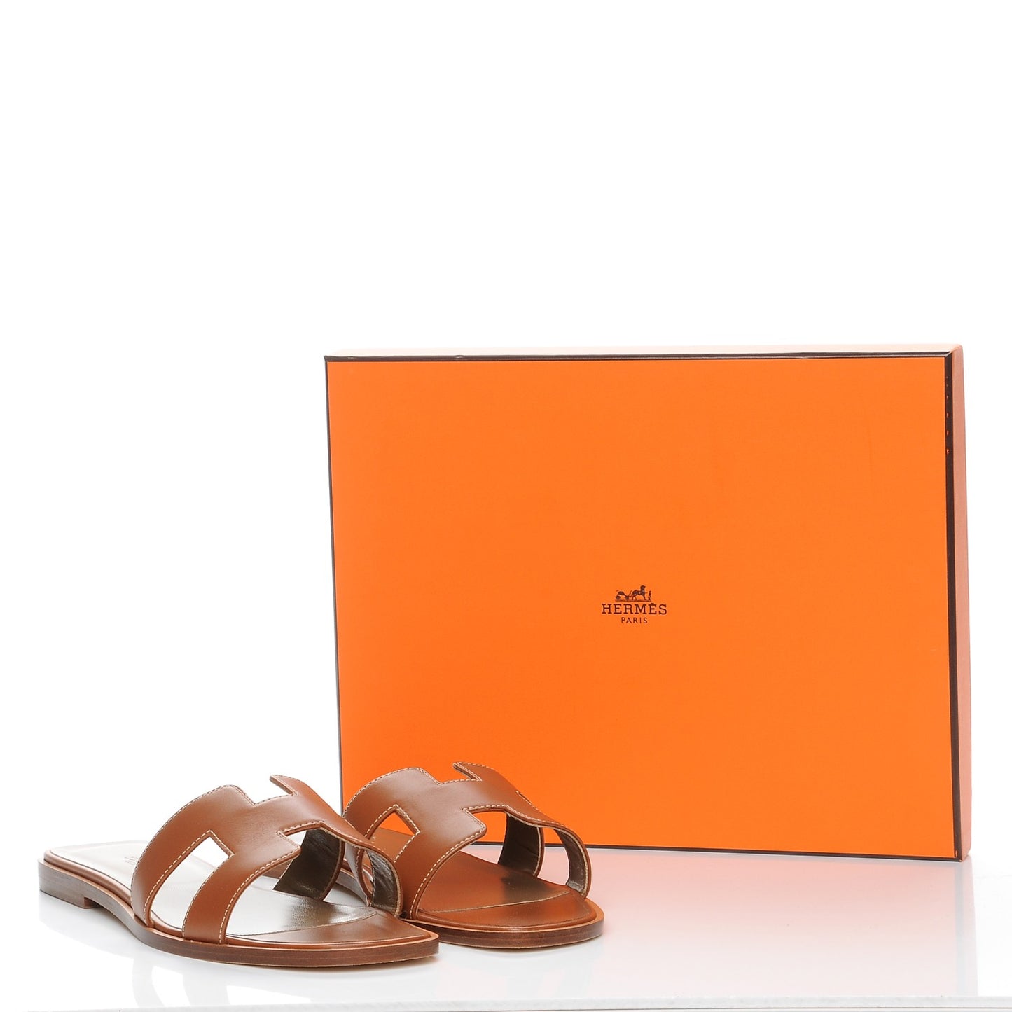 Box Calfskin Oran Sandals 40.5 Gold
