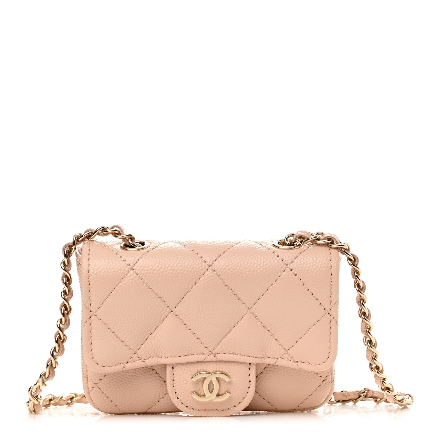 Chanel Caviar Quilted Mini Chain Belt Bag Light Beige 1 of 11