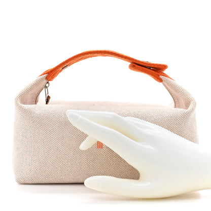 Hermes Canvas Small Bride-A-Brac Pouch Natural Orange 2 of 8