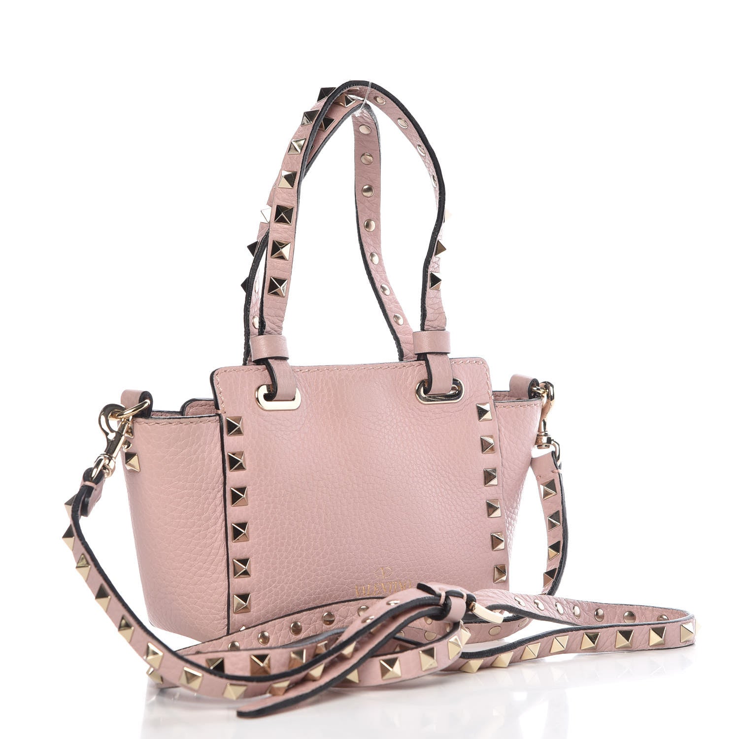 Valentino Garavani Grained Calfskin Micro Rockstud Tote Cipria 4 of 16