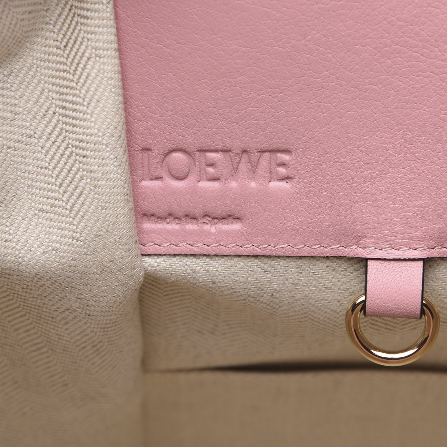 Calfskin Small Hammock Shoulder Bag Pastel Pink Tan