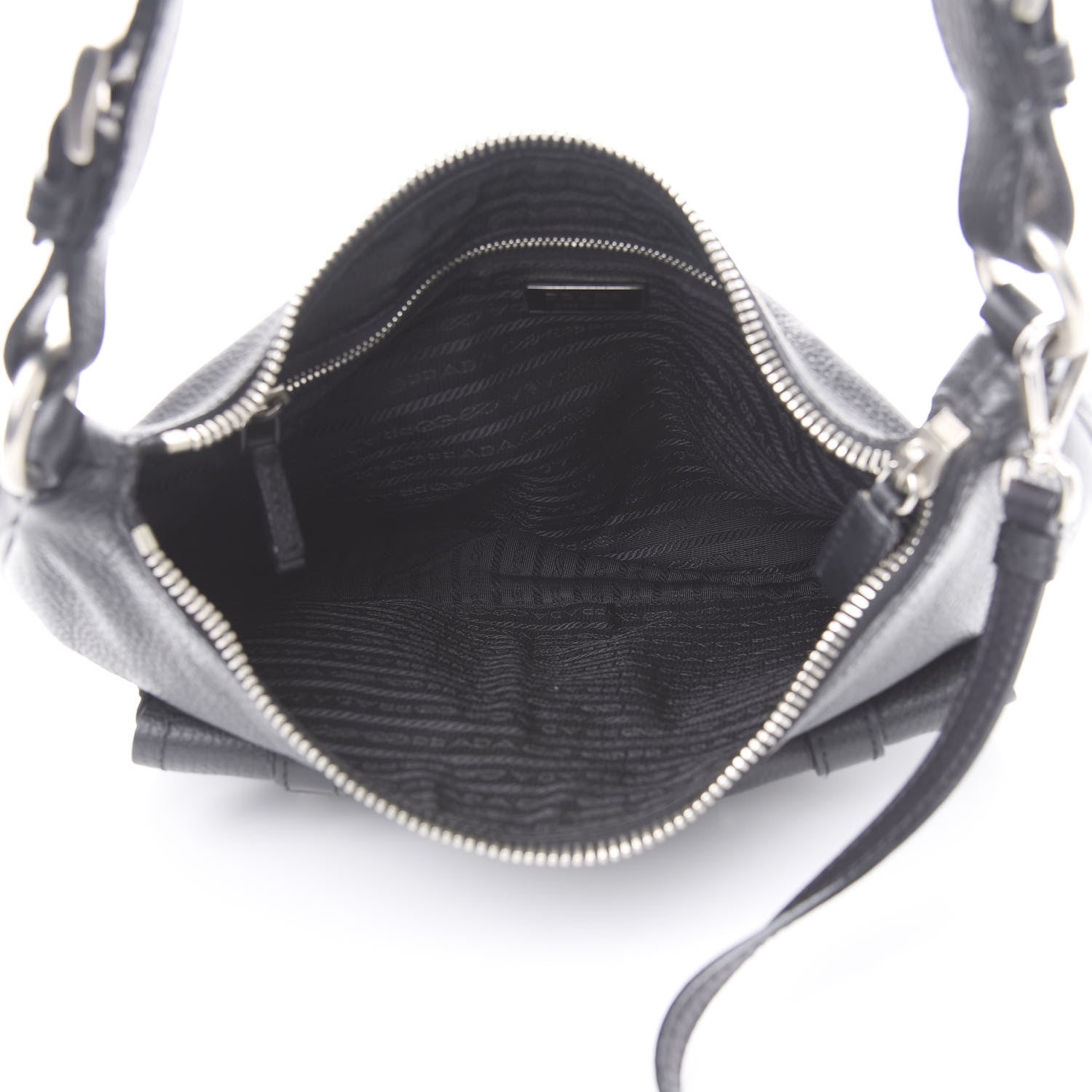 Prada Vitello Daino Hobo Black 4 of 10