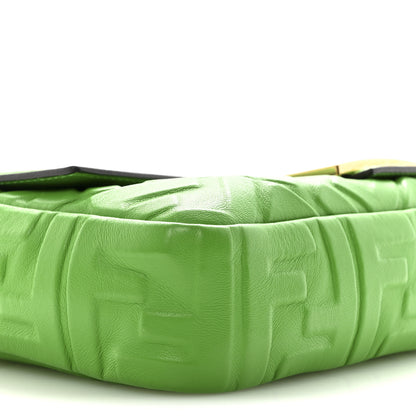 Fendi Nappa FF 1974 Embossed Baguette Tomatillo 9 of 10