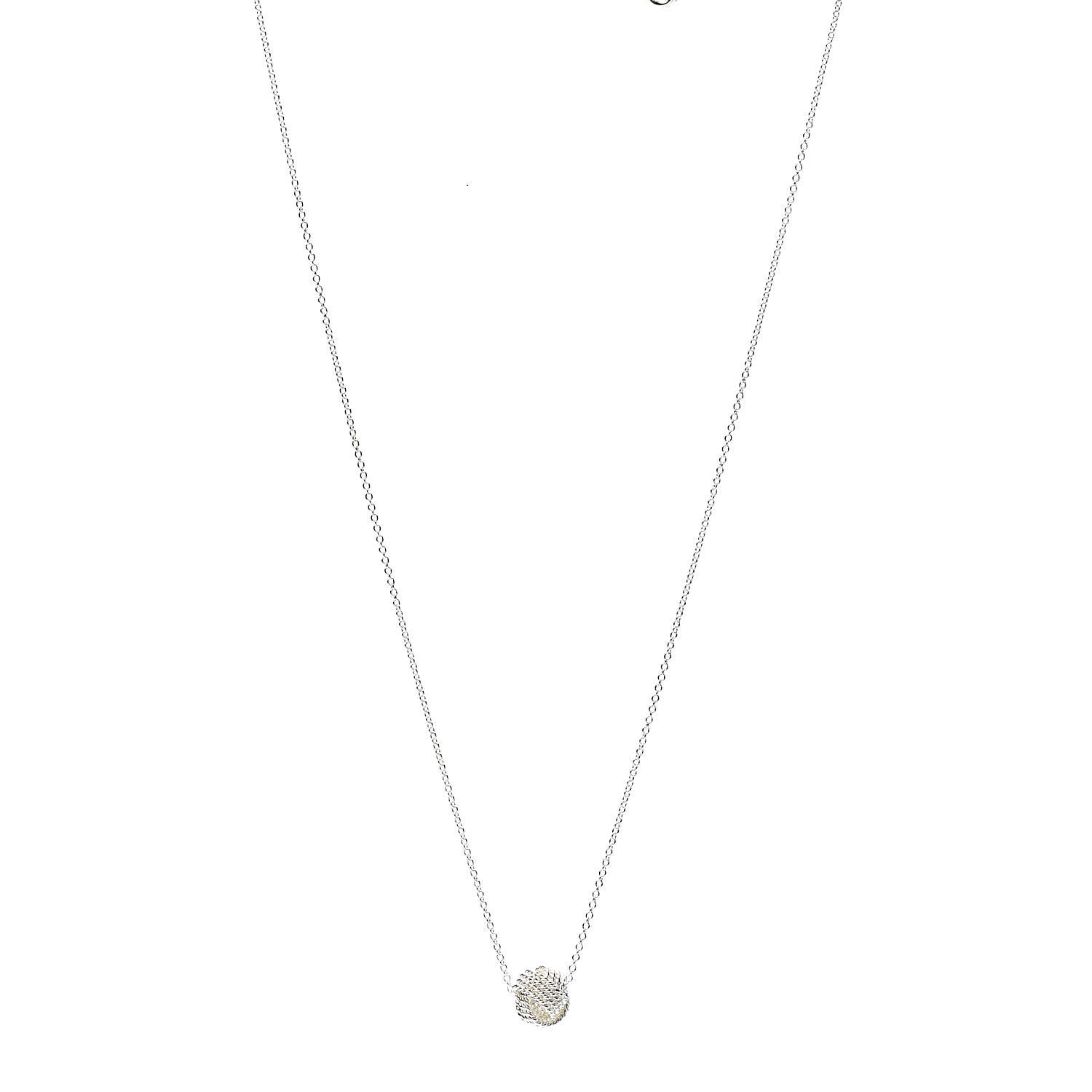 Tiffany Sterling Silver Twist Knot Pendant Necklace 1 of 7
