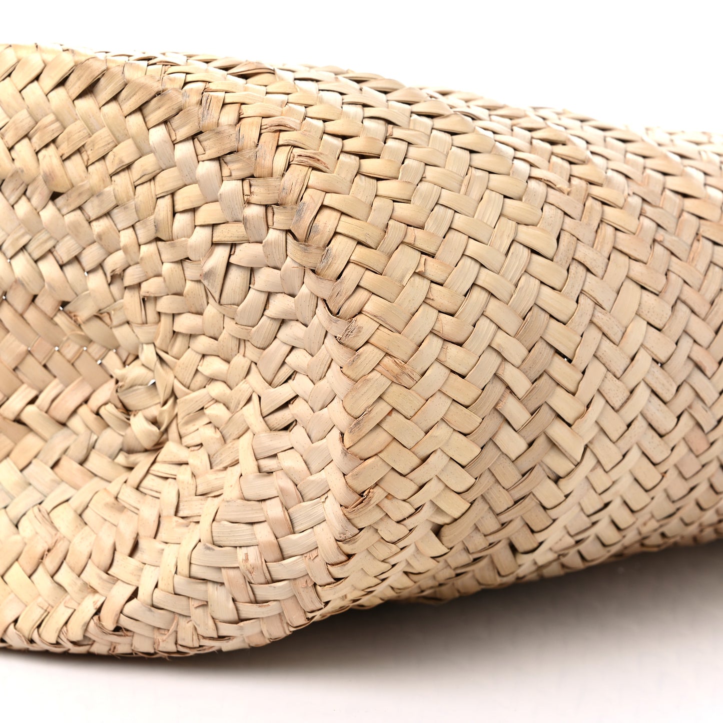 Raffia Calfskin Triomphe Medium Panier Tan