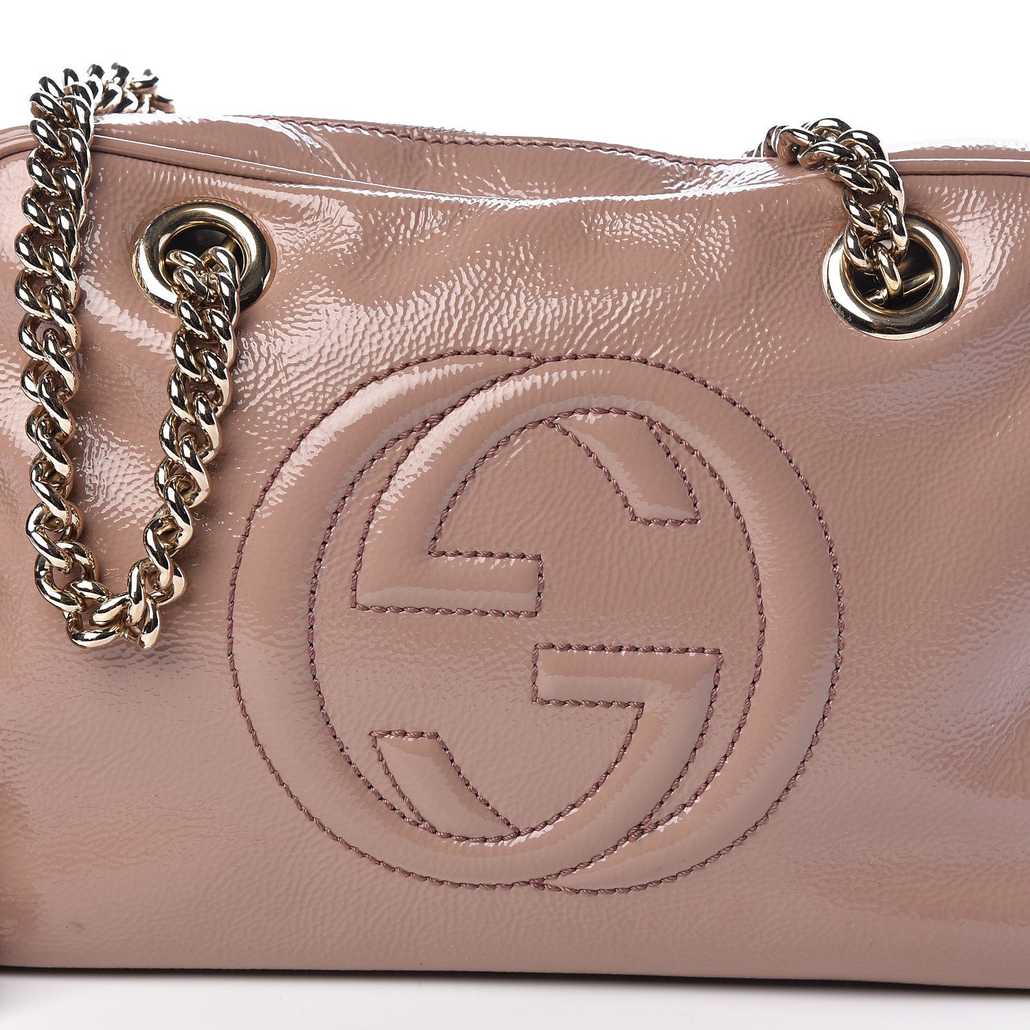 Gucci Soft Patent Small Soho Bowler Dark Cipria 8 of 11