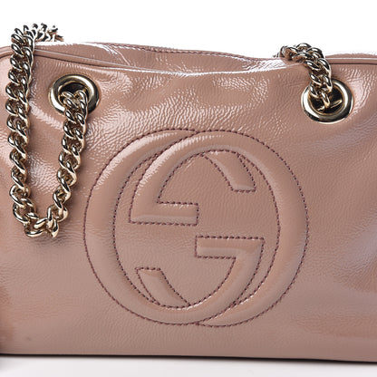 Gucci Soft Patent Small Soho Bowler Dark Cipria 8 of 11