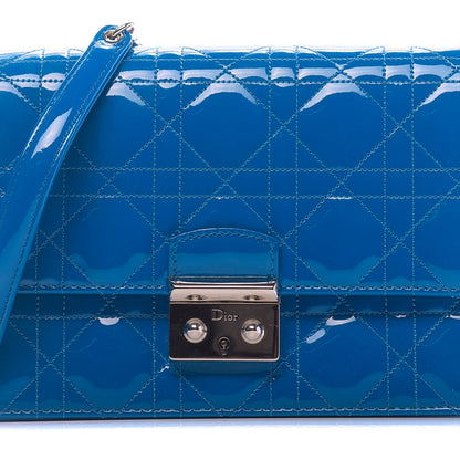 Christian Dior Patent Cannage Miss Dior Promenade Pouch Blue Tahiti 9 of 9