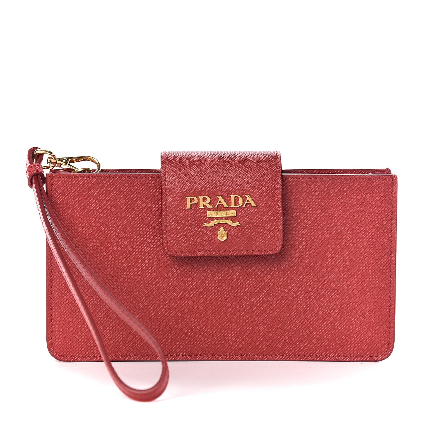 Saffiano Metal Wristlet iPhone Case Fuoco
