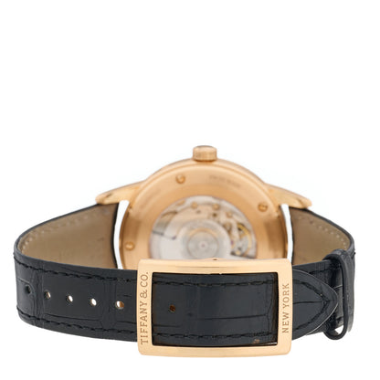 Tiffany 18K Rose Gold Alligator 40mm CT60 Chronograph Annual Calendar Automatic Watch 3 of 5