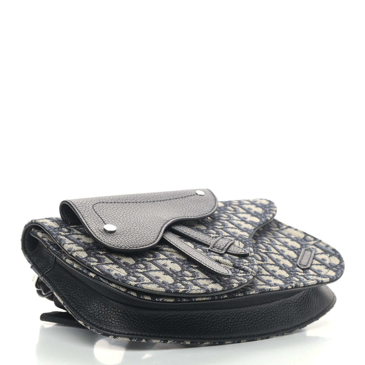 Oblique Saddle Messenger Pouch Beige Black