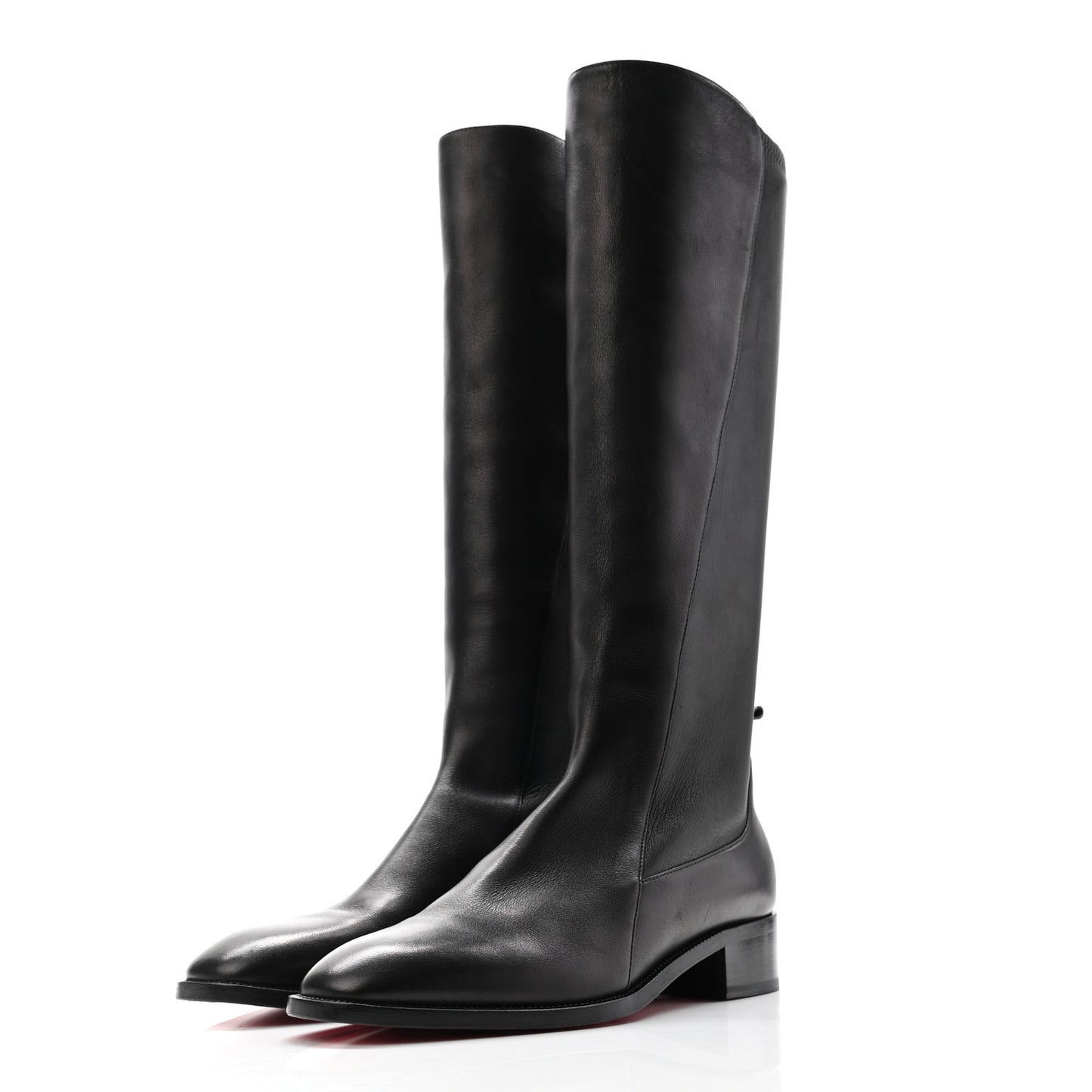 Nappa Flat Knee Boots 38 Black