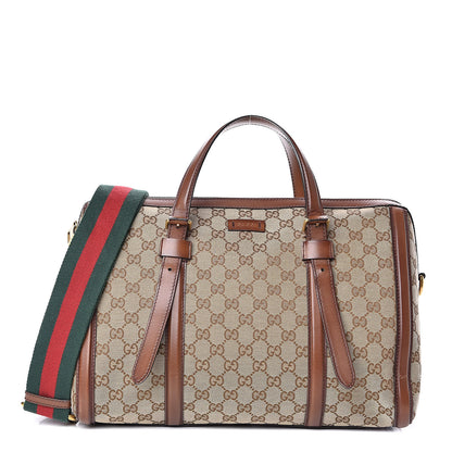 Gucci Monogram Medium Lady Web Boston Bag Beige Cuir 1 of 16