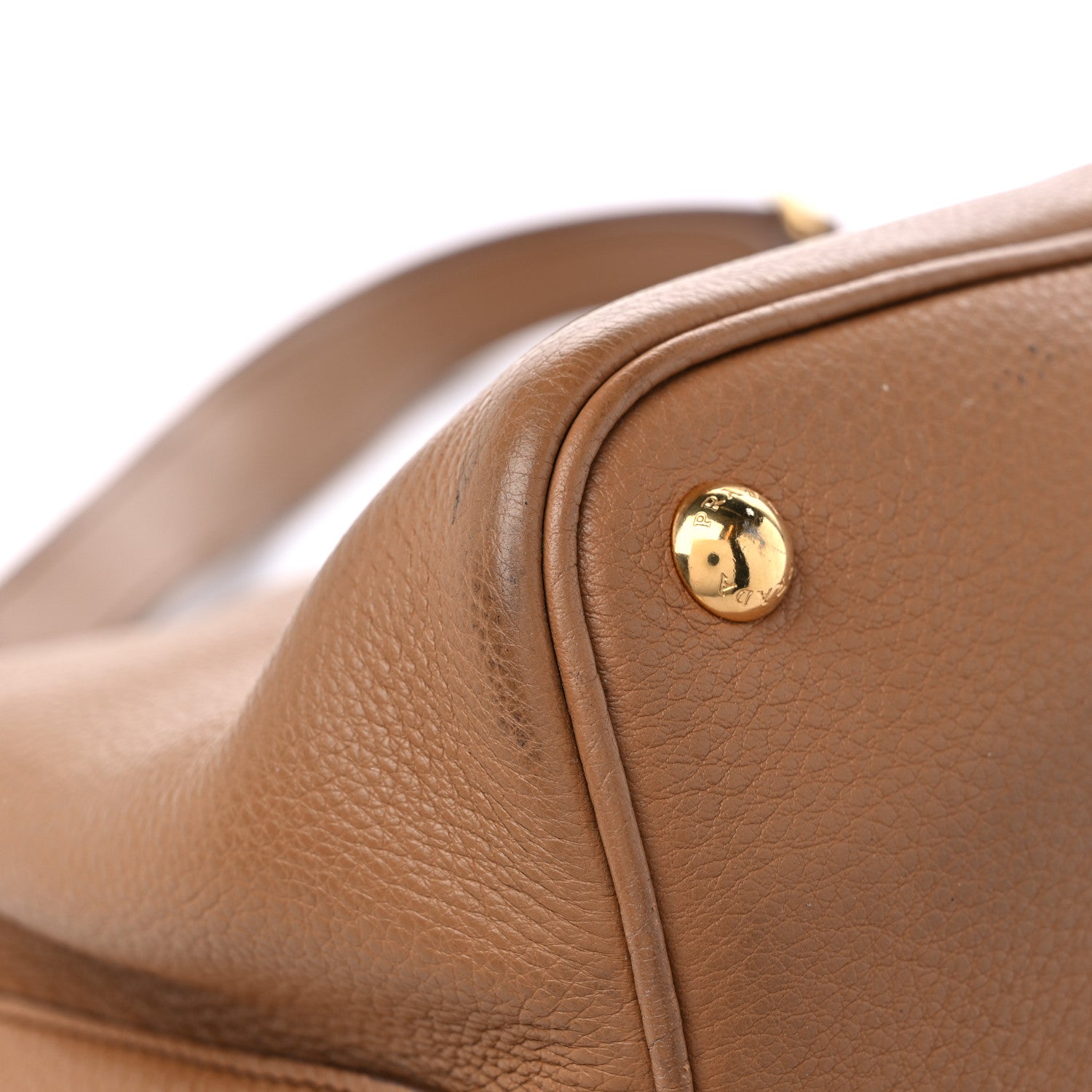 Prada Vitello Daino Flap Shoulder Bag Caramel 9 of 14