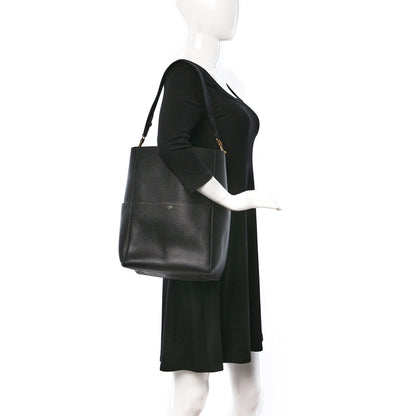 Celine Soft Grained Calfskin Sangle Bucket Bag Black 2 of 13
