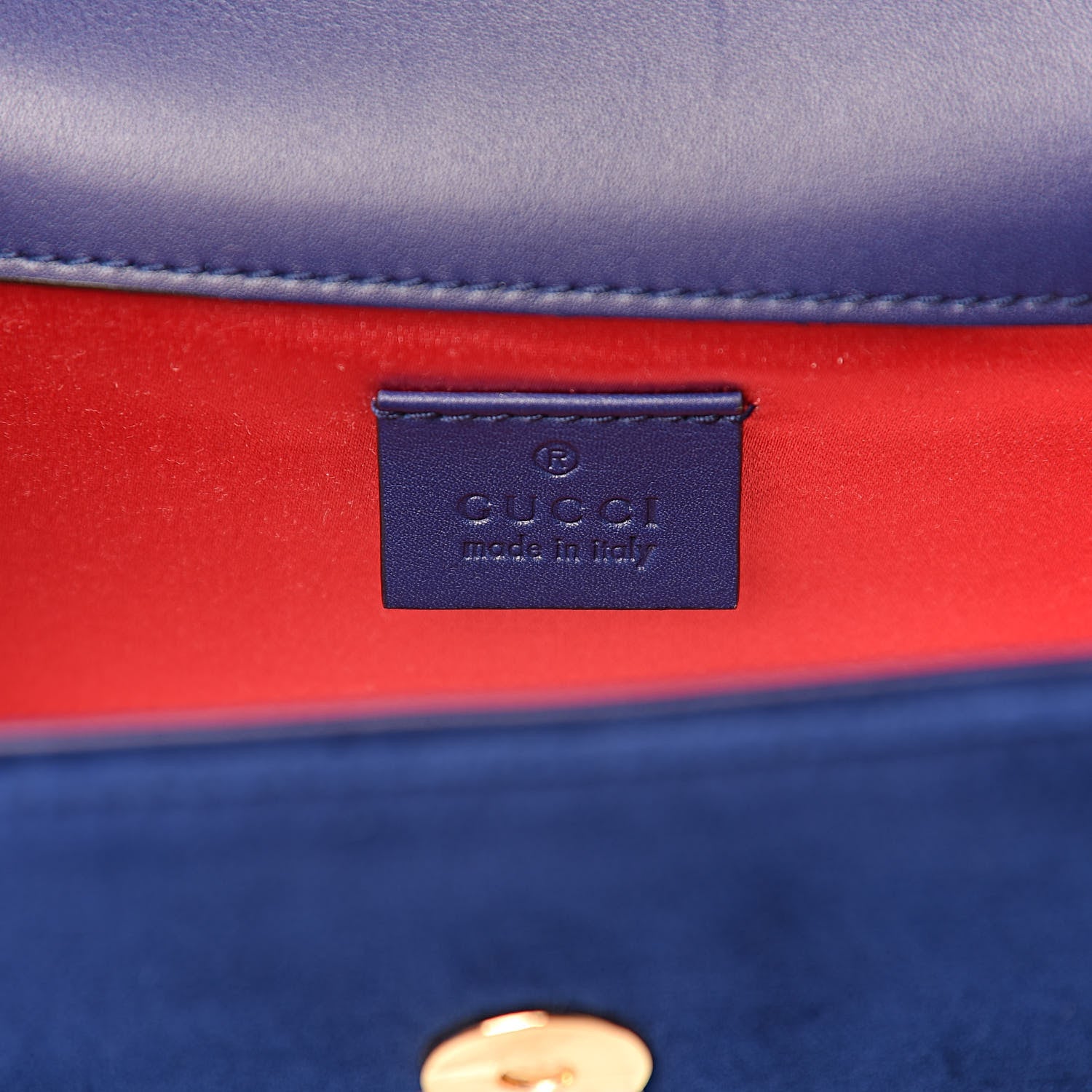 Gucci Velvet Crystal Square G Shoulder Bag Cobalt Blue 6 of 11