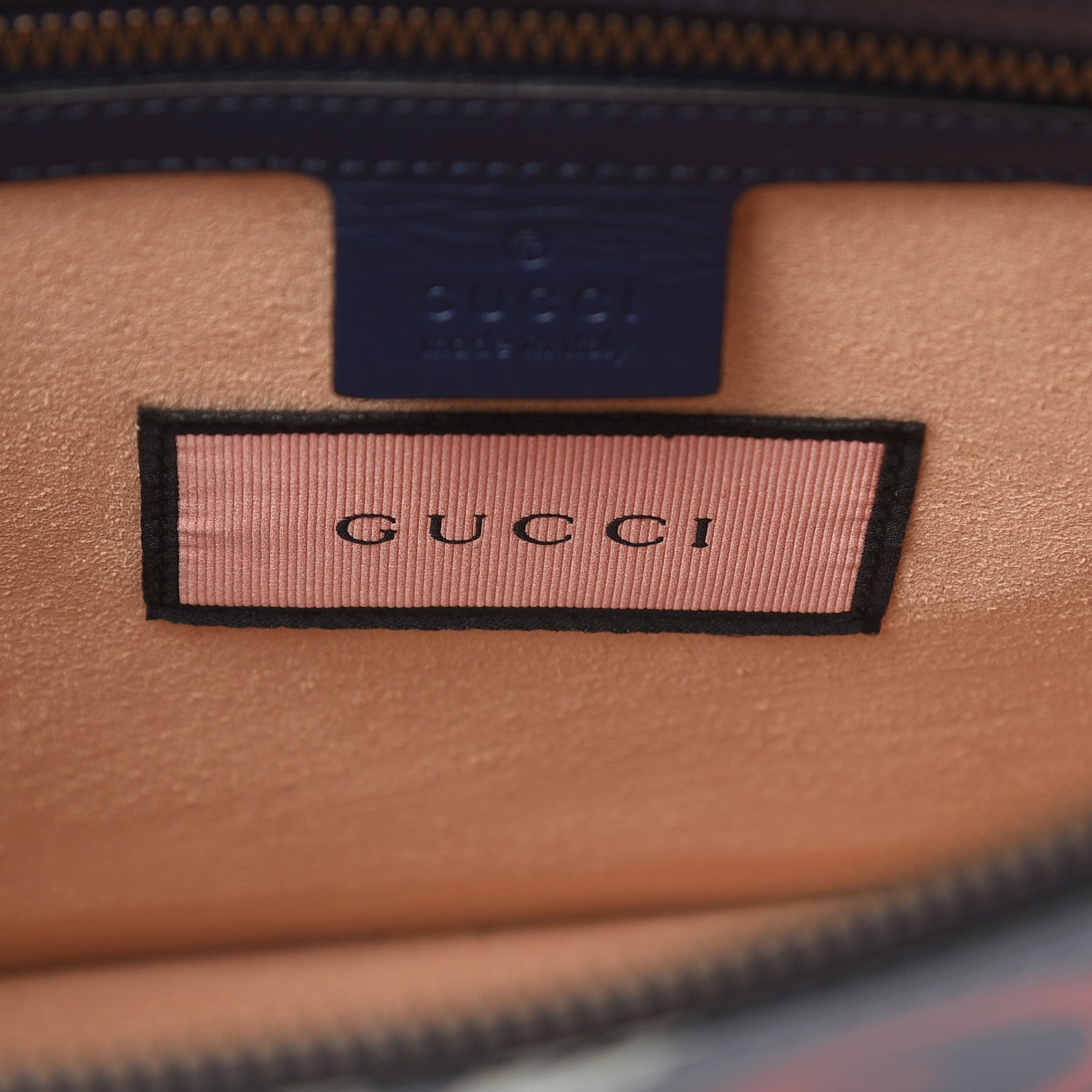Gucci Calfskin GucciGhost Print GG Messenger Bag Blue Agata Hibiscus Red 8 of 10