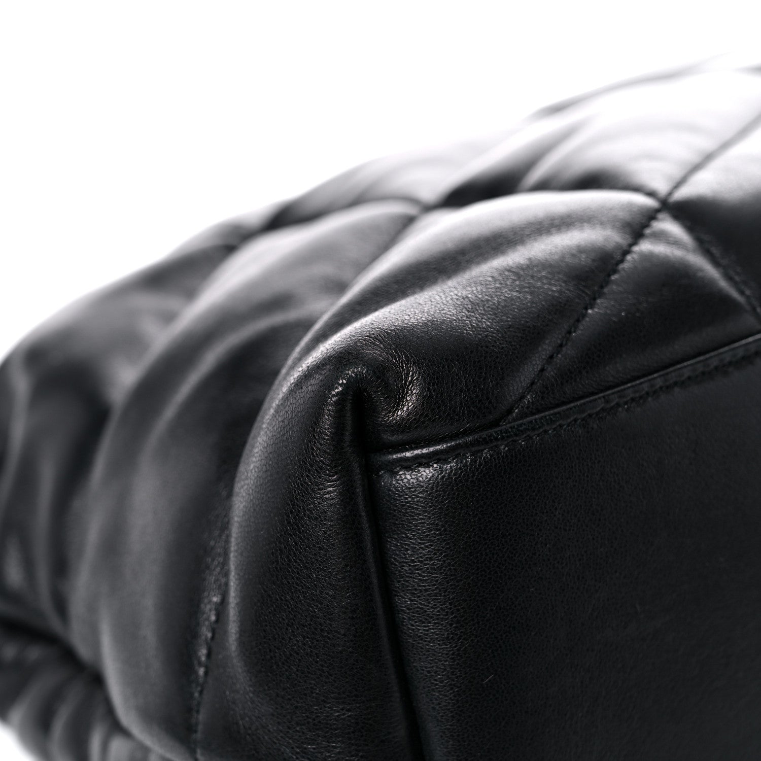 Saint Laurent Lambskin Quilted Medium Loulou Puffer Monogram Chain Satchel Black 10 of 16