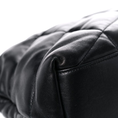Saint Laurent Lambskin Quilted Medium Loulou Puffer Monogram Chain Satchel Black 10 of 16