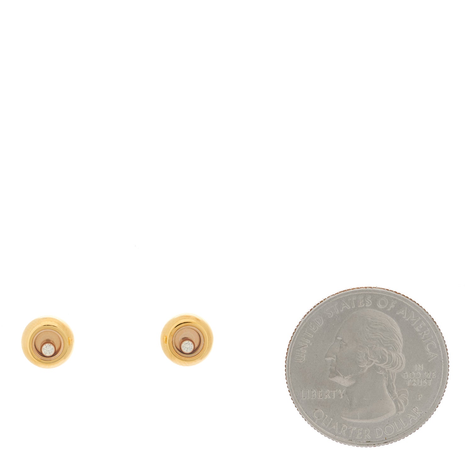 Chopard 18K Rose Gold Diamond Miss Happy Earrings 2 of 4