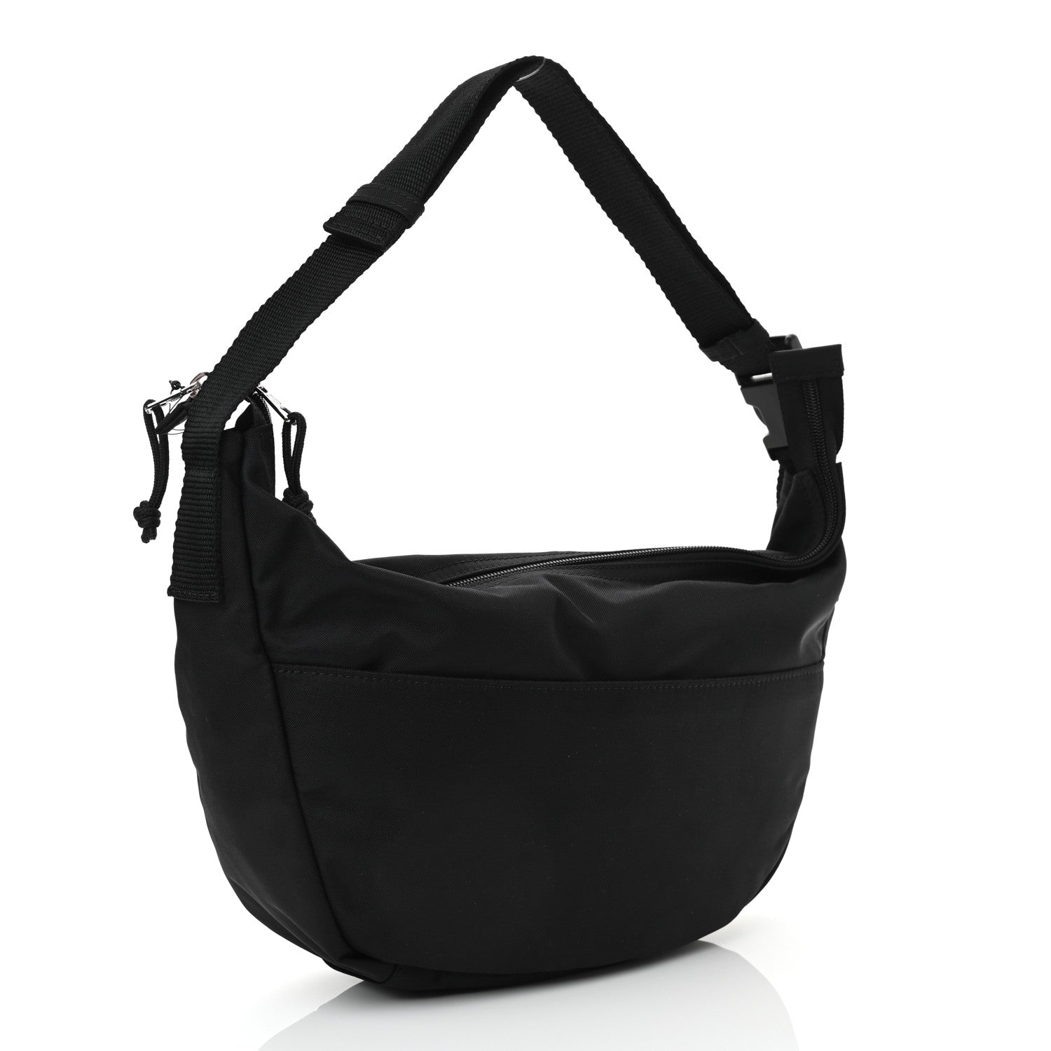 Balenciaga Recycled Sport Nylon Logo Embroidered Large Wheel Sling Bag Black White 3 of 10