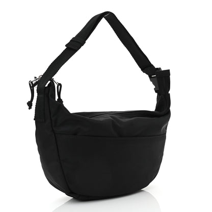 Balenciaga Recycled Sport Nylon Logo Embroidered Large Wheel Sling Bag Black White 3 of 10