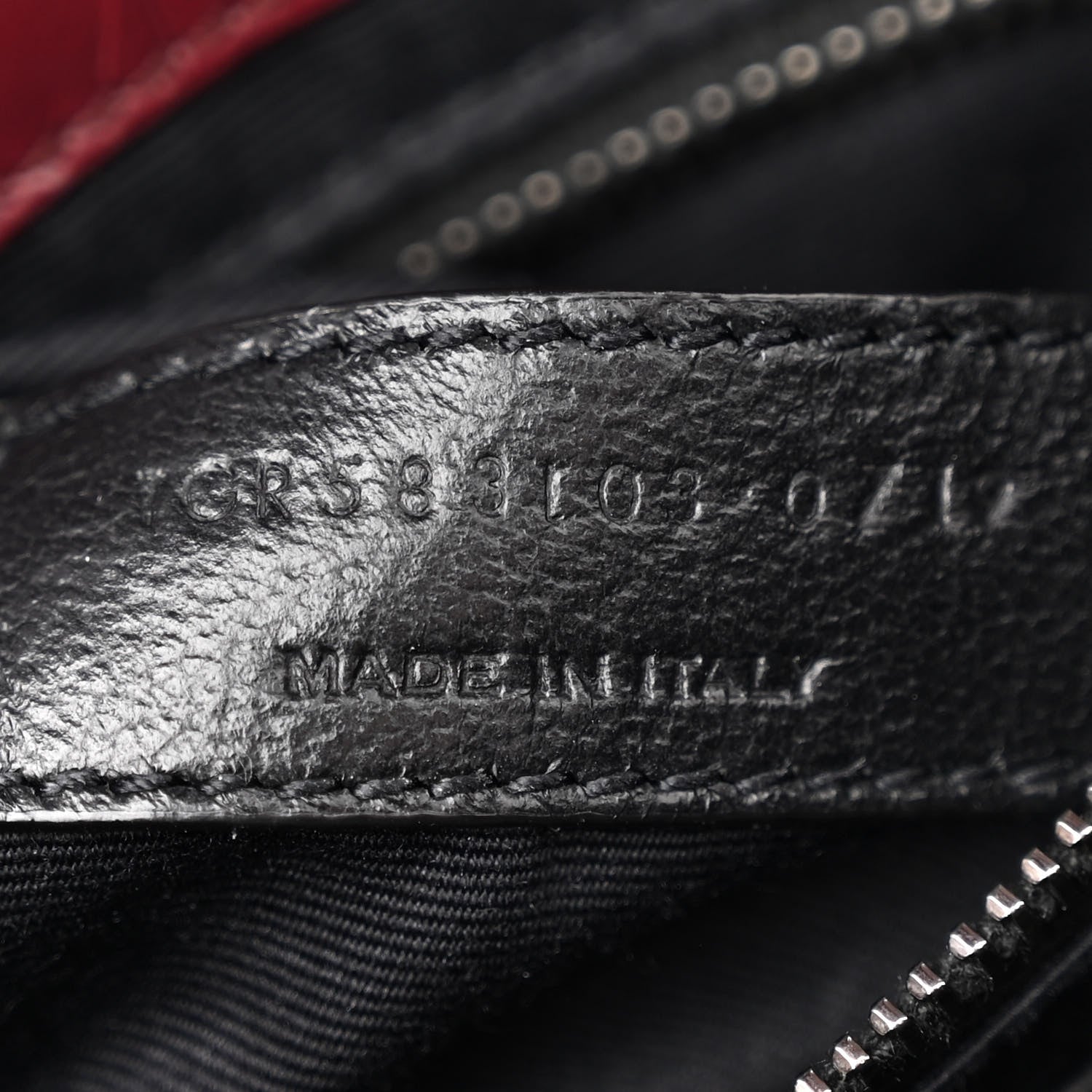 Saint Laurent Crinkled Calfskin Matelasse Monogram Niki Chain Wallet Dark Legion Red 7 of 10