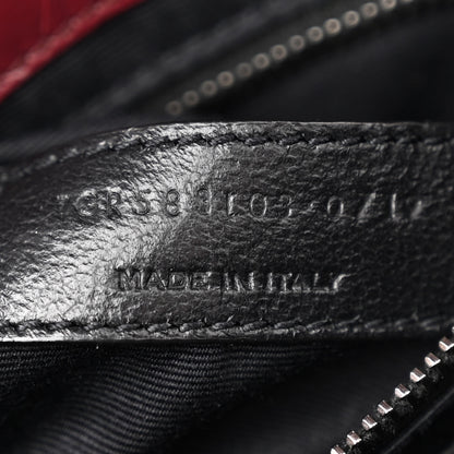 Saint Laurent Crinkled Calfskin Matelasse Monogram Niki Chain Wallet Dark Legion Red 7 of 10