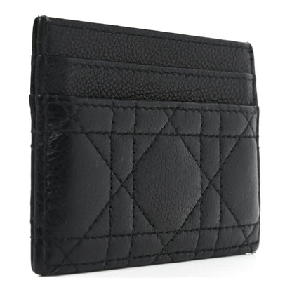 Christian Dior Supple Calfskin Cannage Caro Freesia Card Holder Black 3 of 7