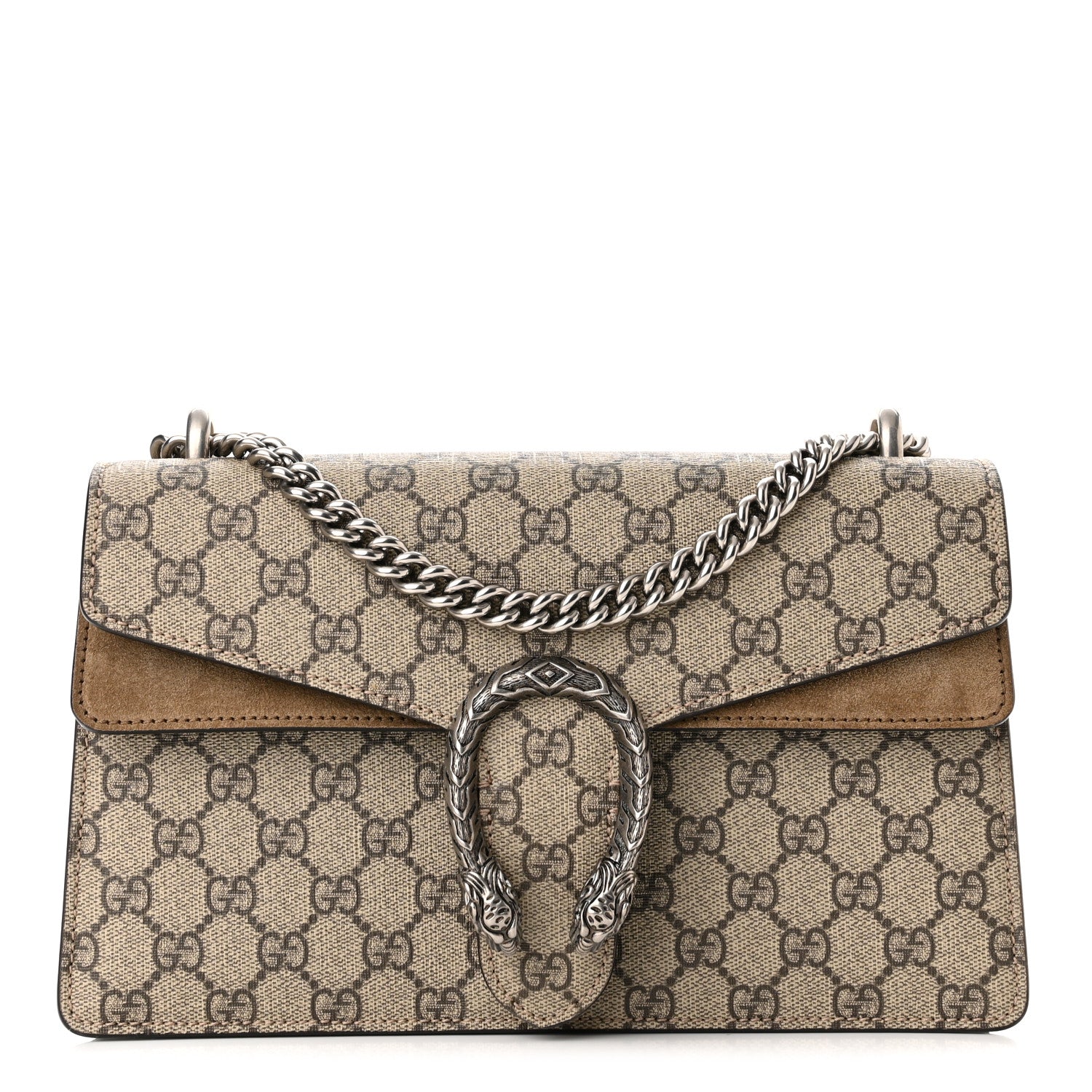 Gucci GG Supreme Monogram Small Dionysus Shoulder Bag Taupe 1 of 10