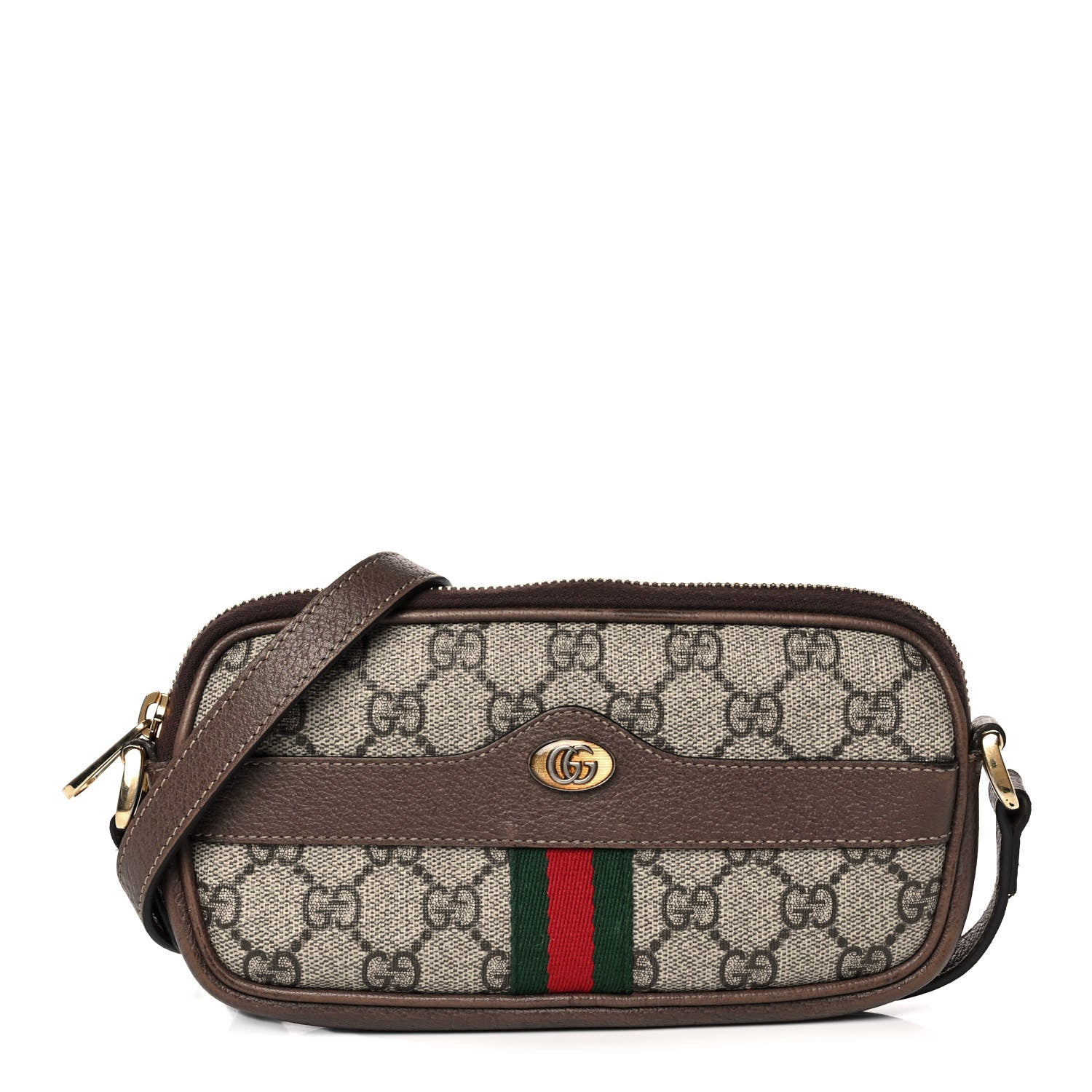 Gucci GG Supreme Monogram Web Mini Ophidia GG Bag Brown 1 of 15