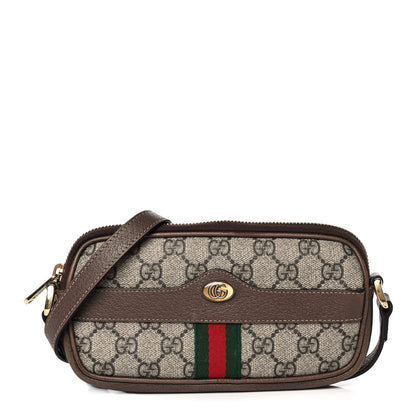 Gucci GG Supreme Monogram Web Mini Ophidia GG Bag Brown 1 of 15
