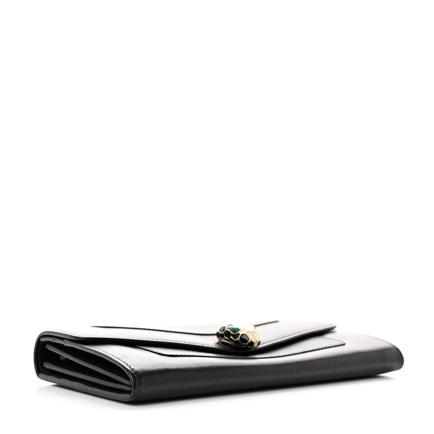 Calfskin Serpenti Forever Wallet Black