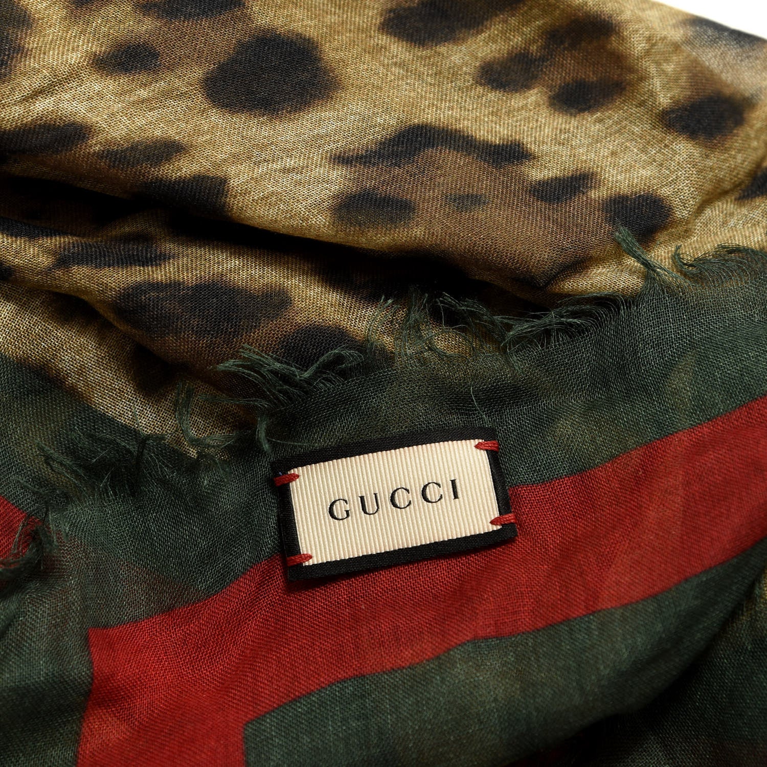 Gucci Modal Silk Leopard Web Print Web Scarf 4 of 4