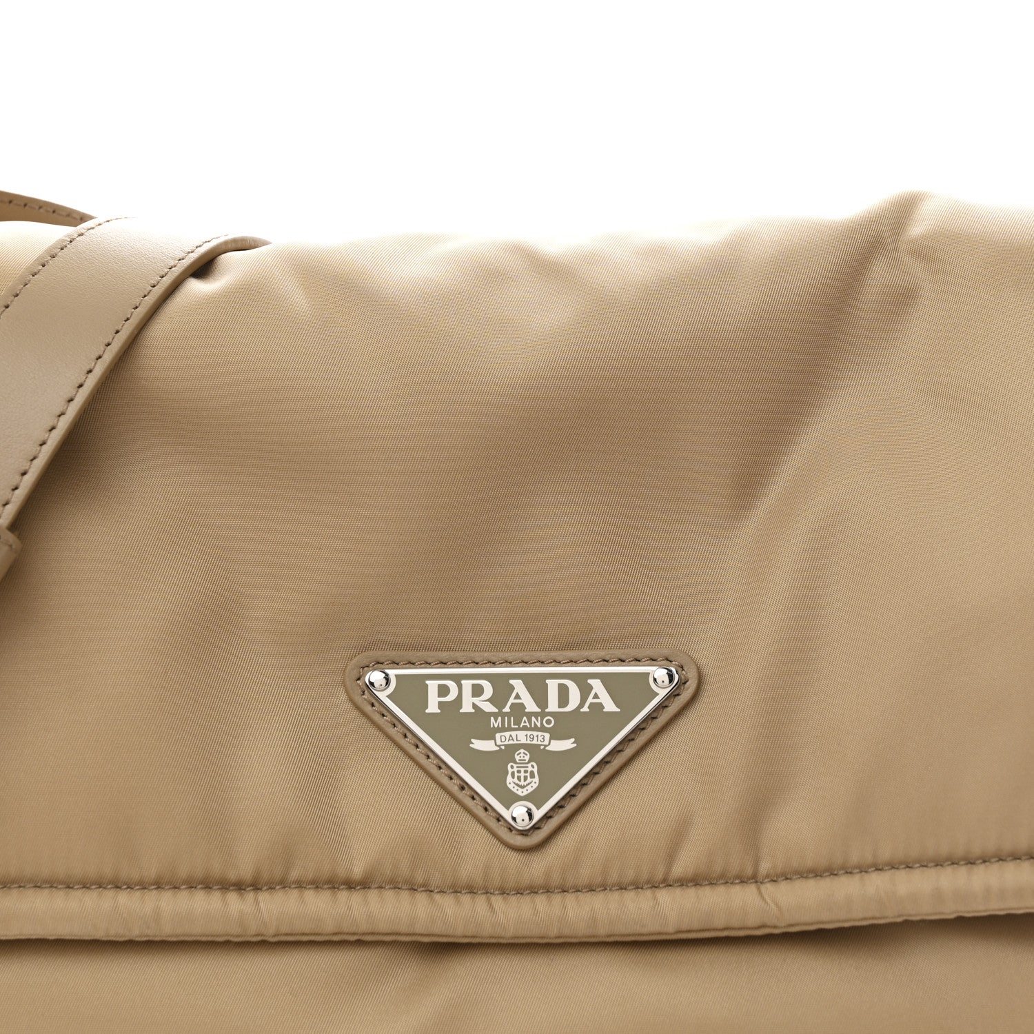 Prada Re-Nylon Vitello Padded Large Flap Shoulder Bag Deserto 10 of 13